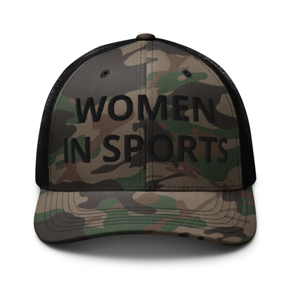 WOMEN IN SPORTS Camouflage trucker hat